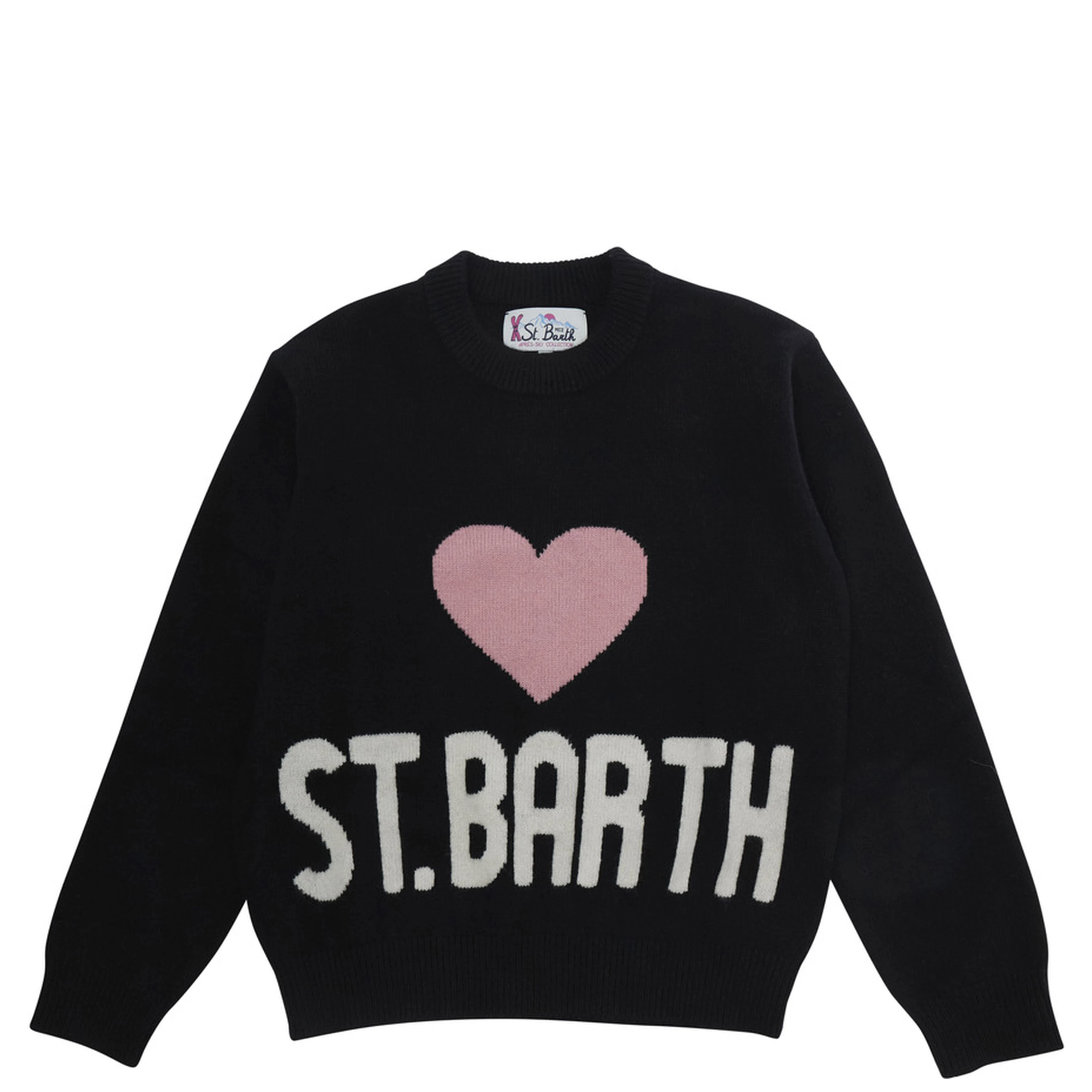MC2 SAINT BARTH KIDS Black crew-neck wool sweater junior