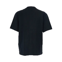 T-Shirt Le T-Shirt Gros Grain Crew Neck with Logo Patch on the Front in Black Cotton for Men