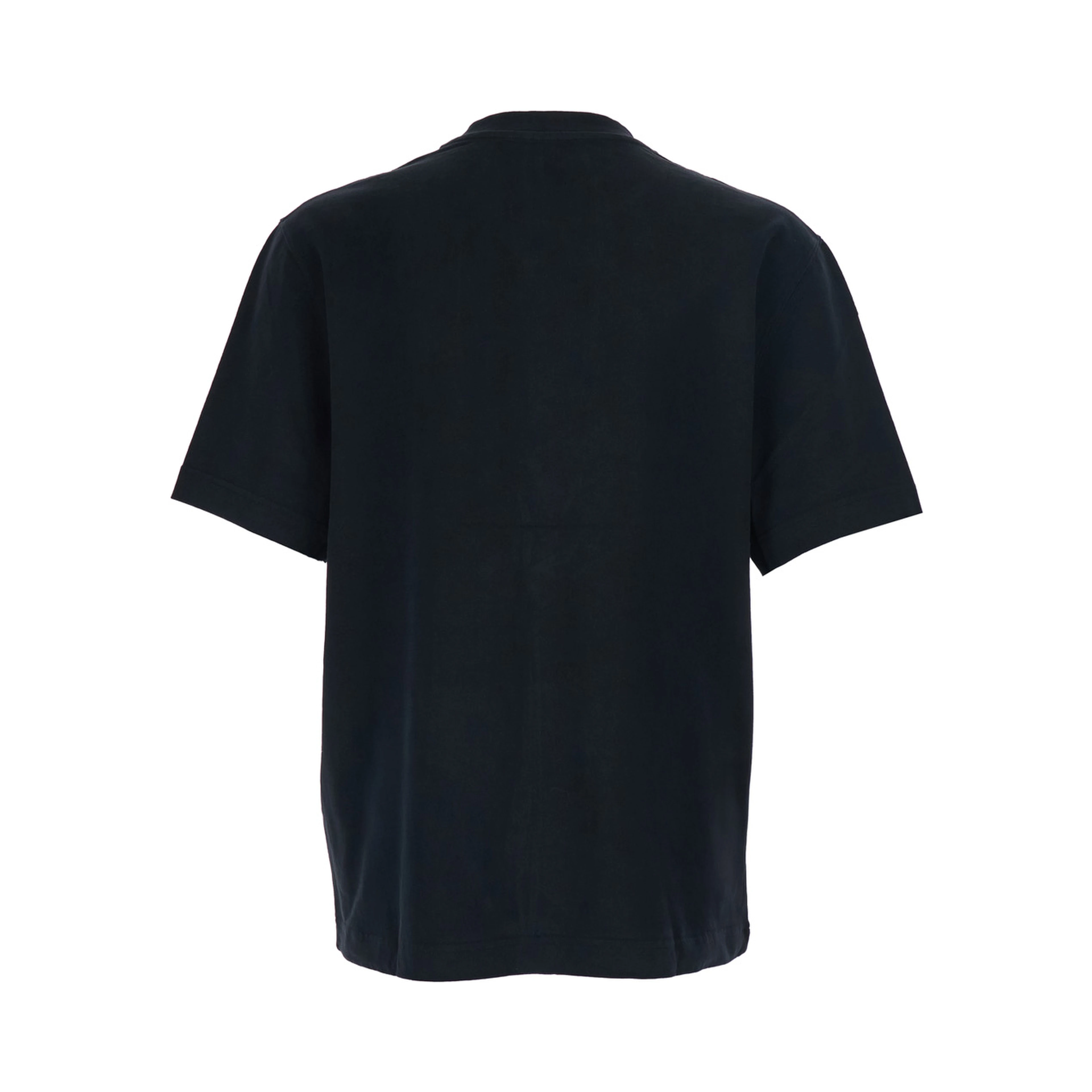 T-Shirt Le T-Shirt Gros Grain Crew Neck with Logo Patch on the Front in Black Cotton for Men