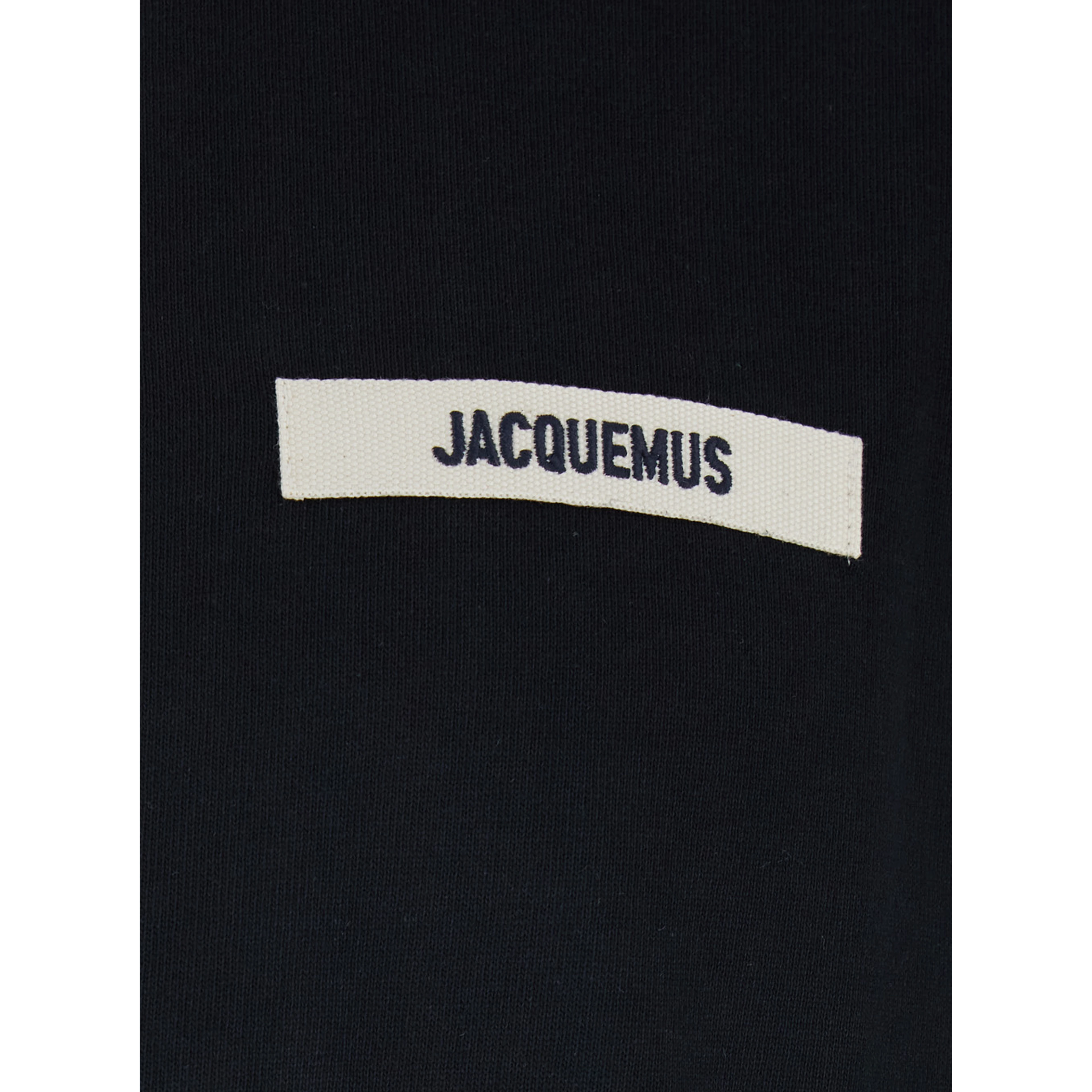 T-Shirt Le T-Shirt Gros Grain Crew Neck with Logo Patch on the Front in Black Cotton for Men