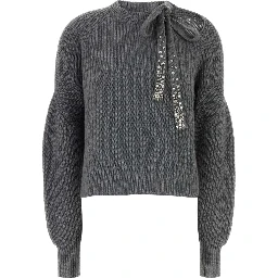 BOW KNIT RN SWEATER