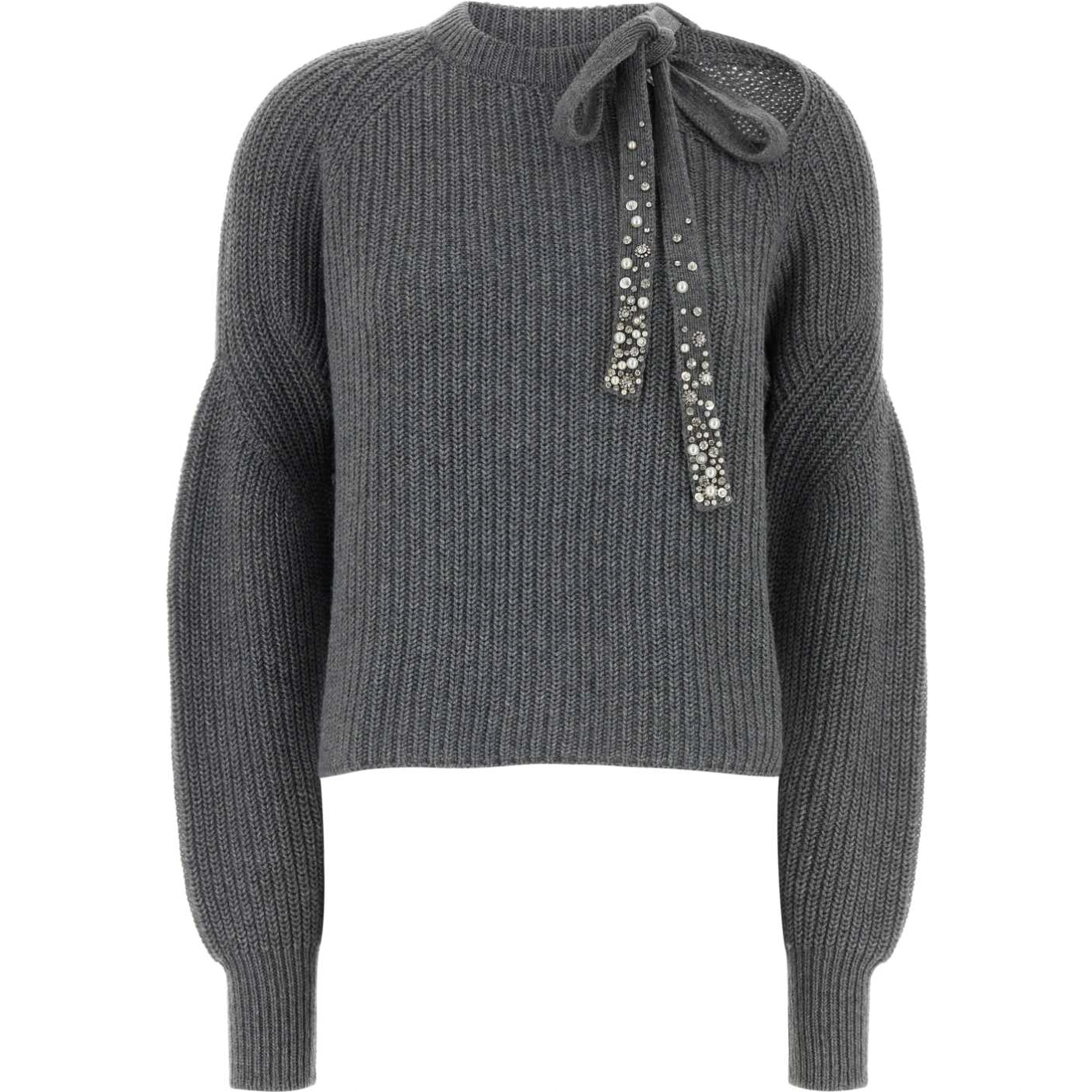 BOW KNIT RN SWEATER