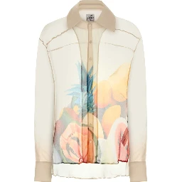 SALPICON WHITE SILK CHIFFON SHIRT