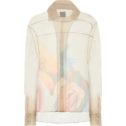 SALPICON WHITE SILK CHIFFON SHIRT