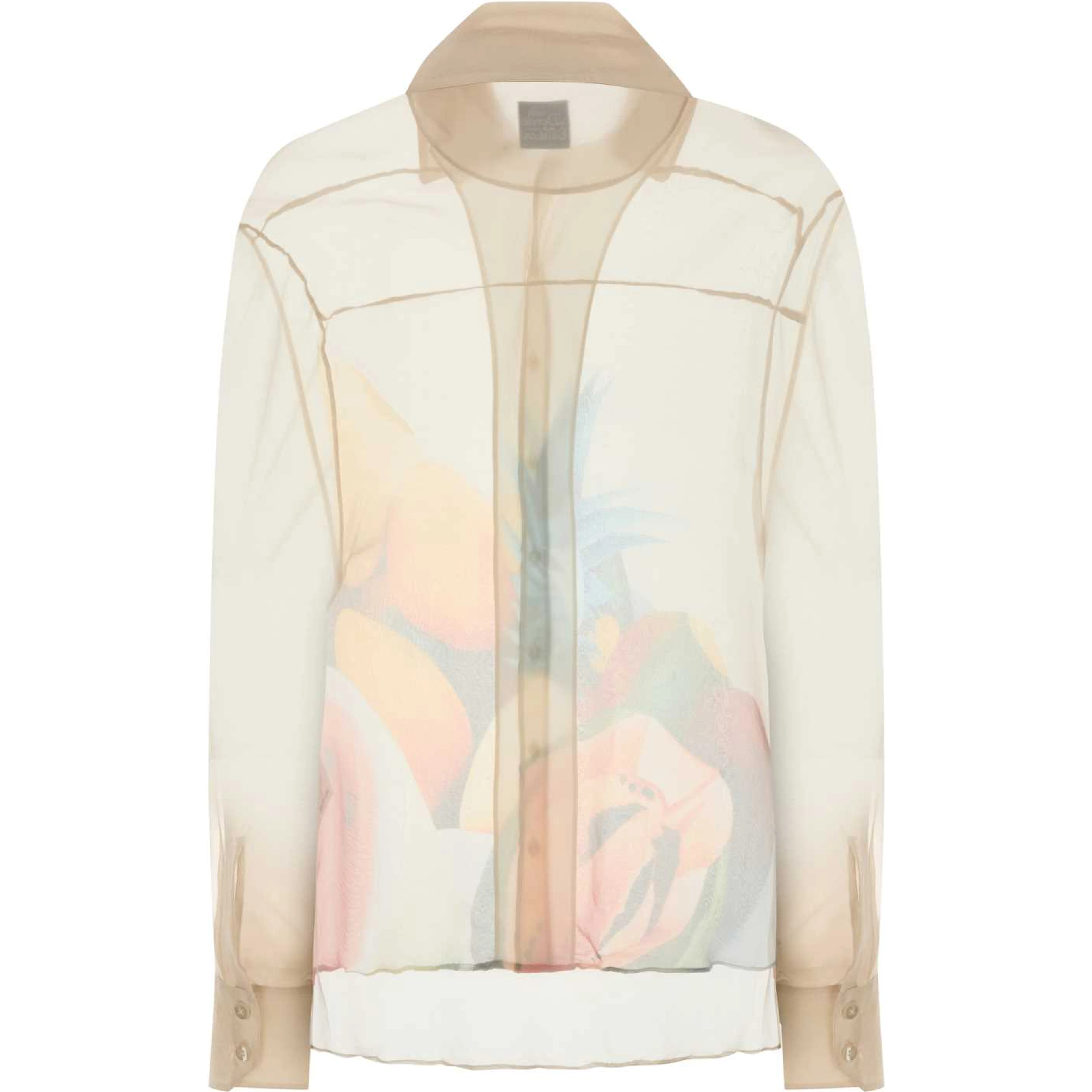 SALPICON WHITE SILK CHIFFON SHIRT