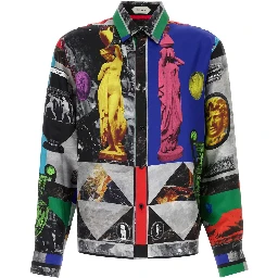INFORMAL SHIRT SILK TWILL PRINT GEO COLLAGE FOULAR