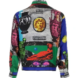 INFORMAL SHIRT SILK TWILL PRINT GEO COLLAGE FOULAR