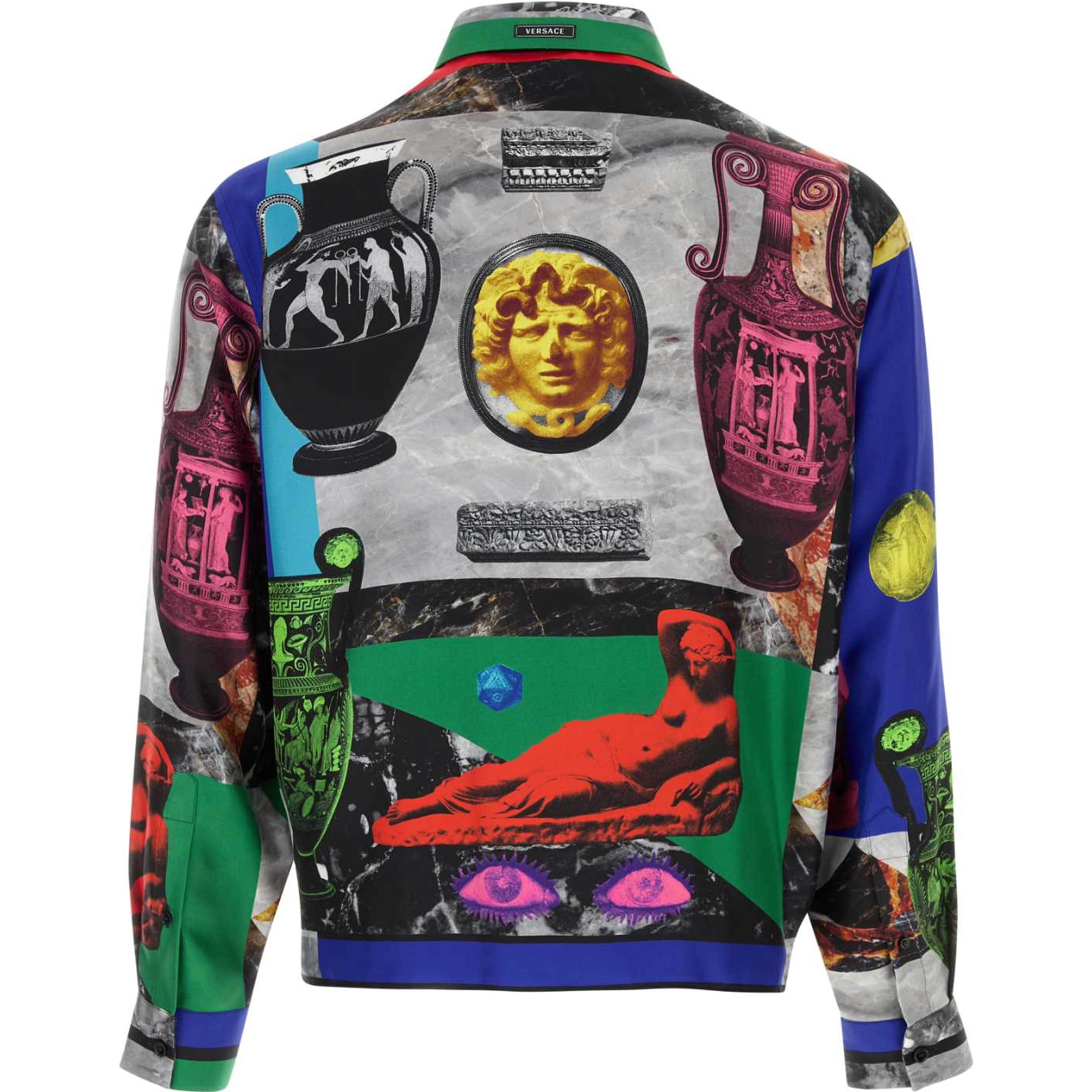 INFORMAL SHIRT SILK TWILL PRINT GEO COLLAGE FOULAR