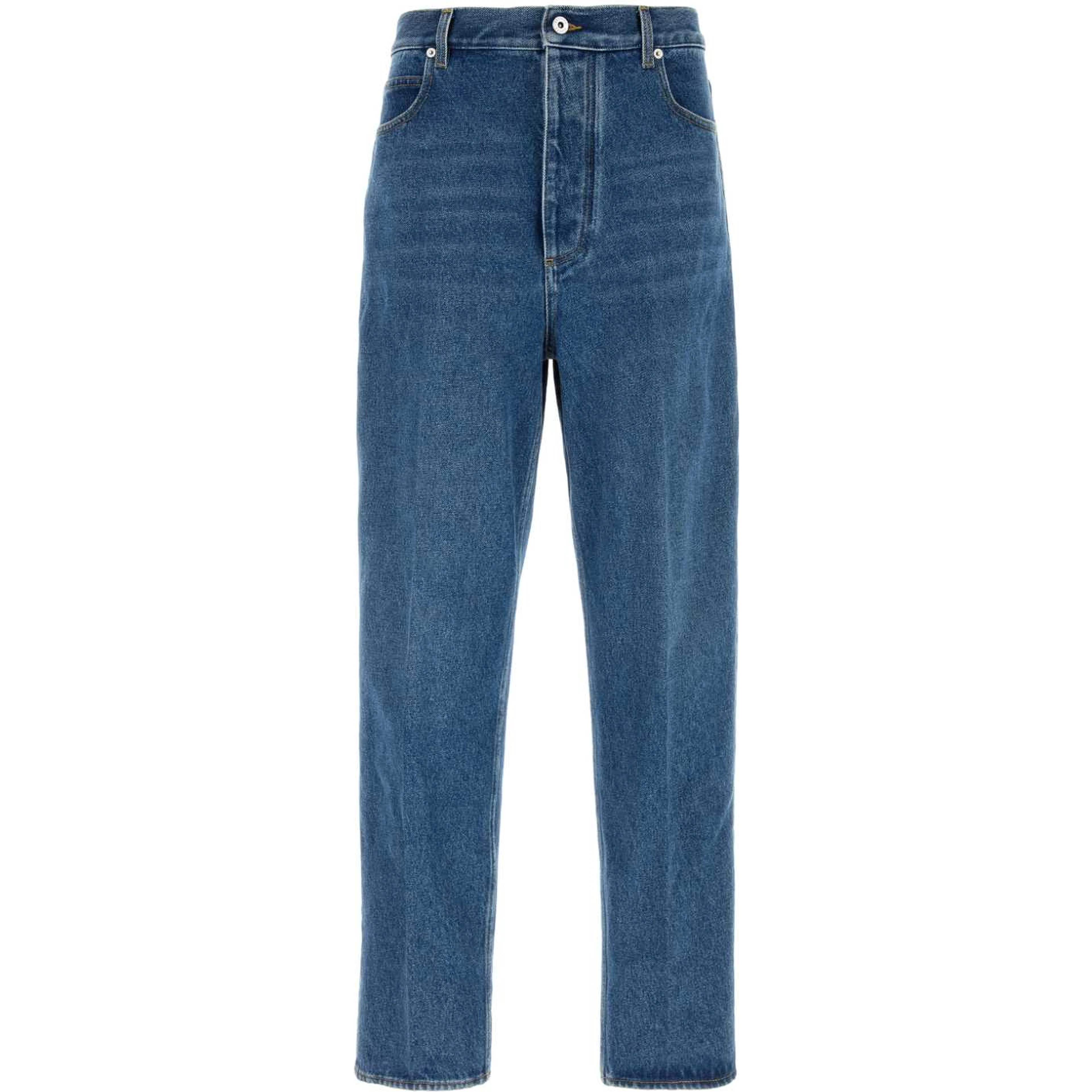 DENIM CON GAMBA MORBIDA E DETTAGLIO IN PELLE SUL B