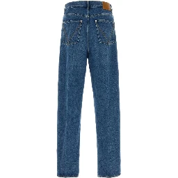 DENIM CON GAMBA MORBIDA E DETTAGLIO IN PELLE SUL B