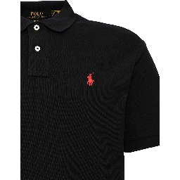 Black Cotton Polo Shirt