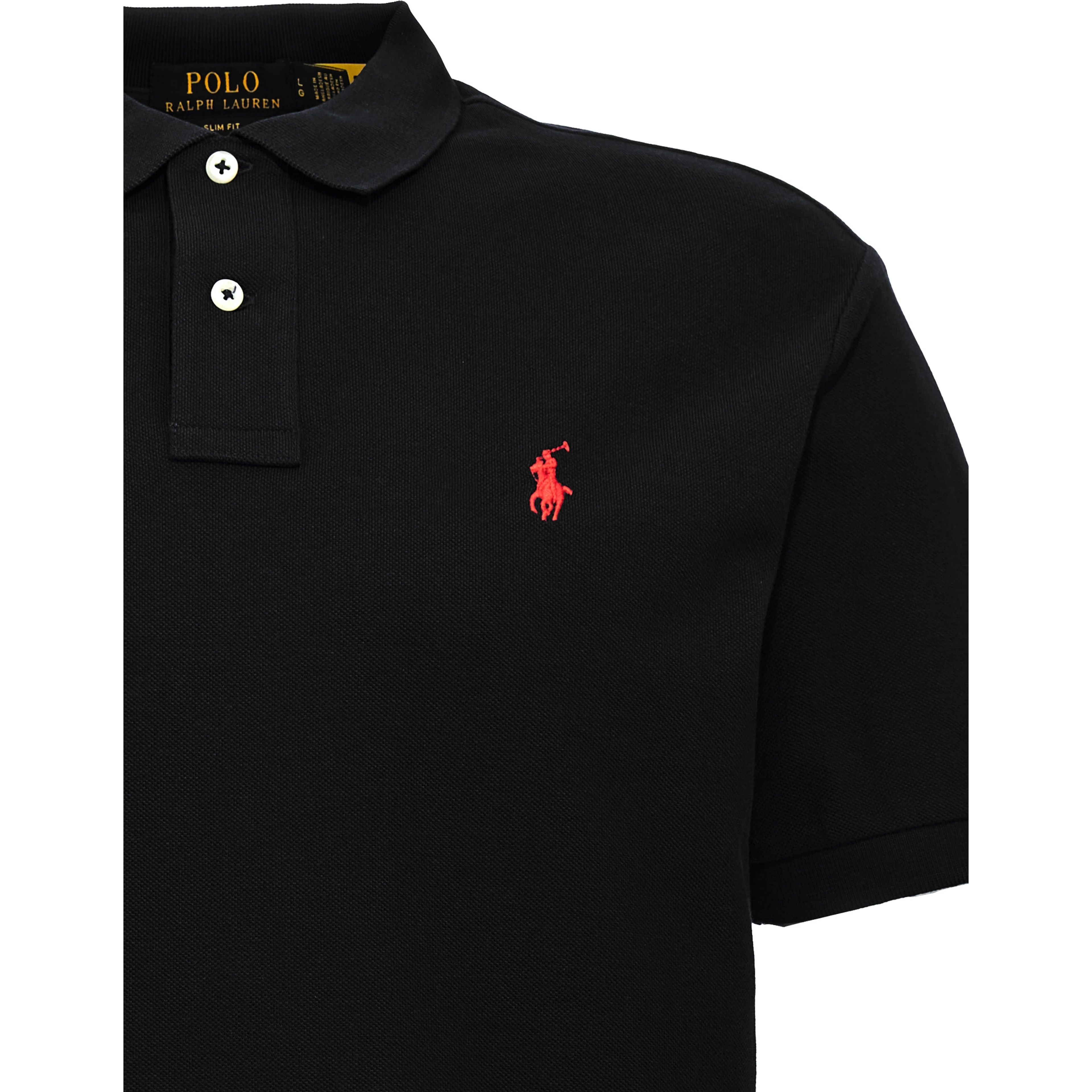 Black Cotton Polo Shirt