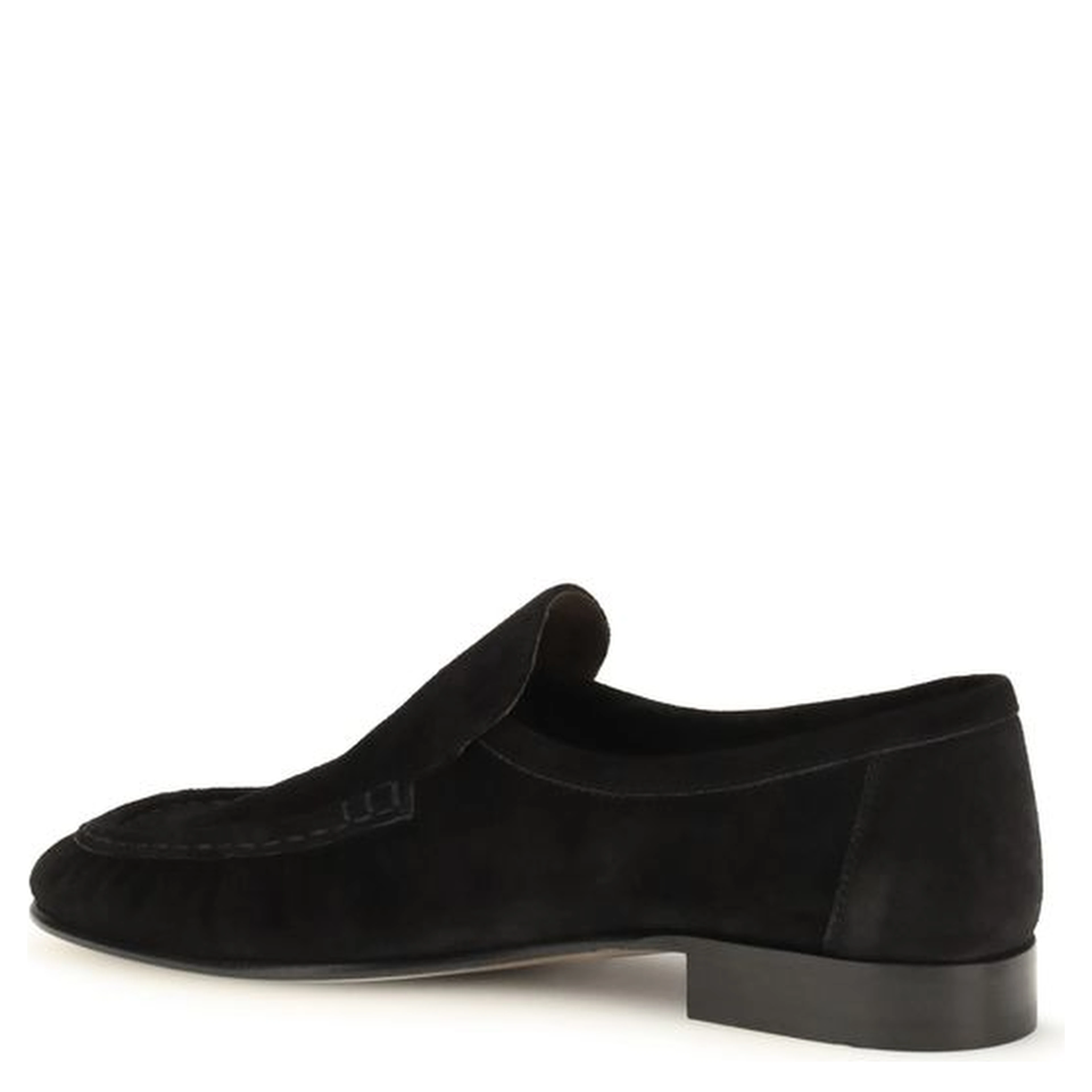 Black Suede Leather Slip-On Loafers