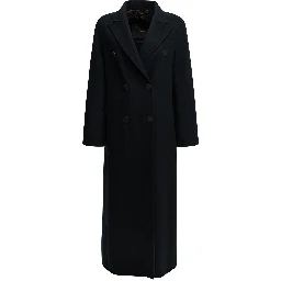 Long double-breasted cashmere coat