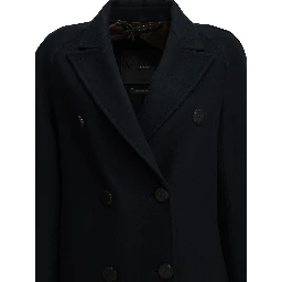 Long double-breasted cashmere coat