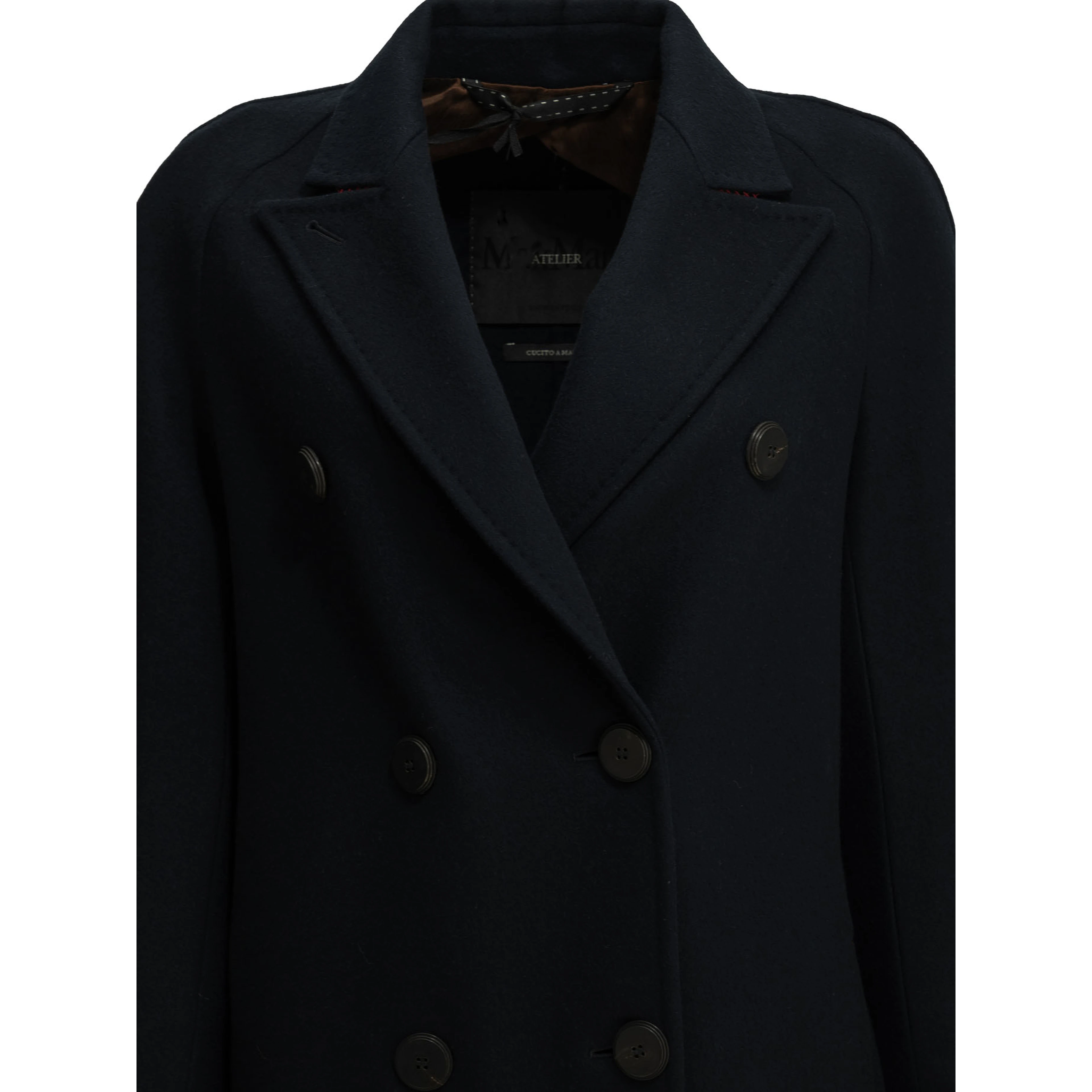 Long double-breasted cashmere coat