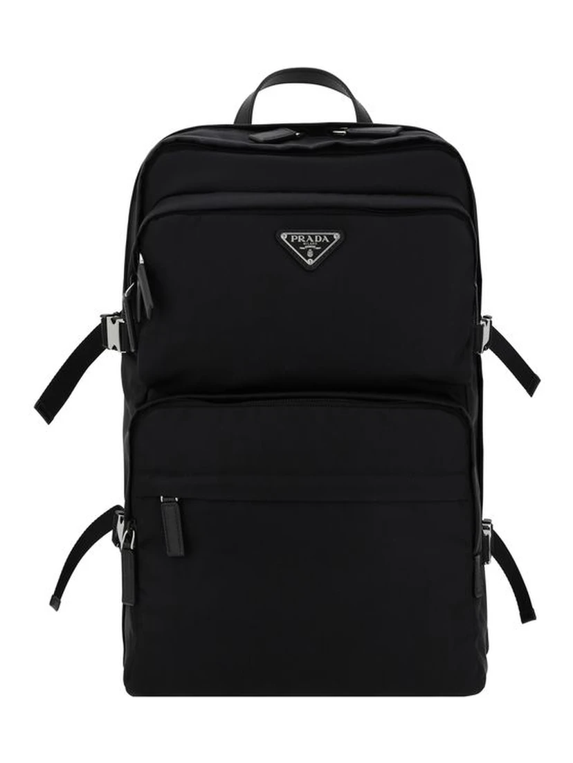 Black Recycled Polyamide Backpack