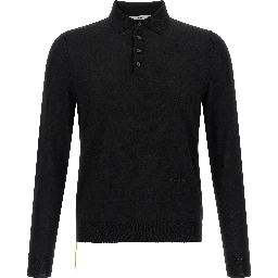 Black Virgin Wool Polo Shirt