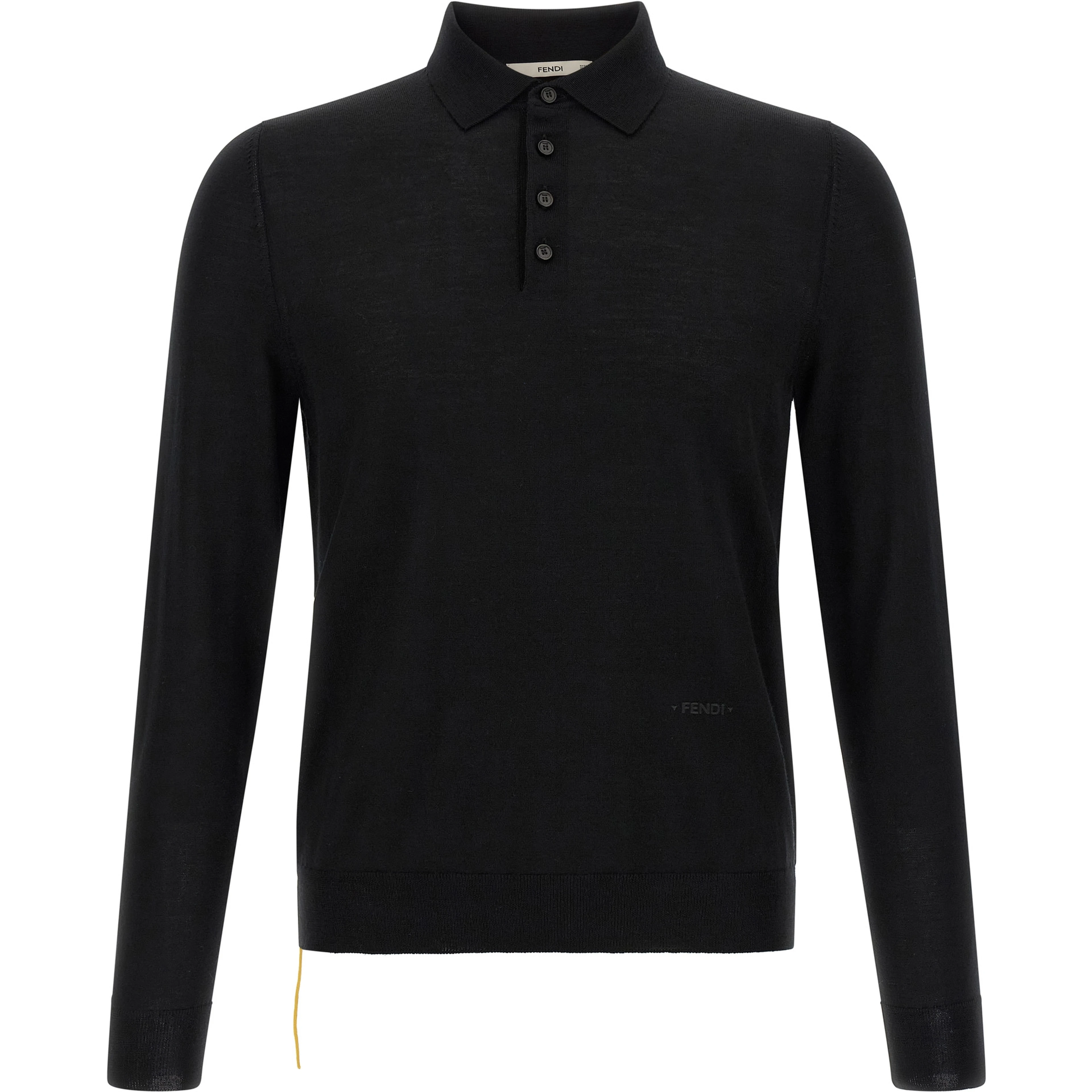 Black Virgin Wool Polo Shirt