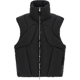Black Nylon Sleeveless Jacket