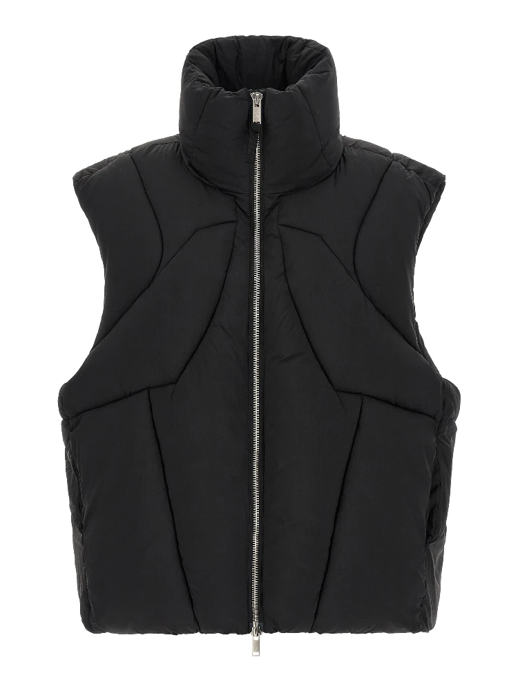 Black Nylon Sleeveless Jacket