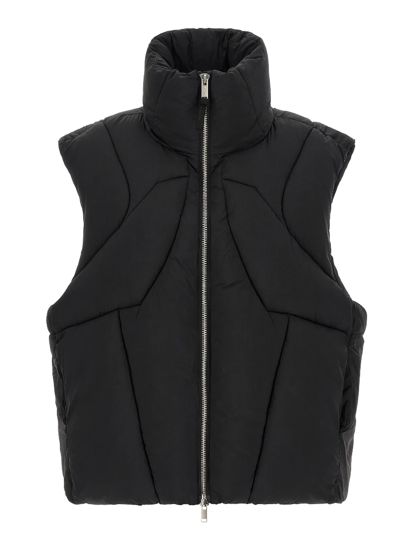 Black Nylon Sleeveless Jacket