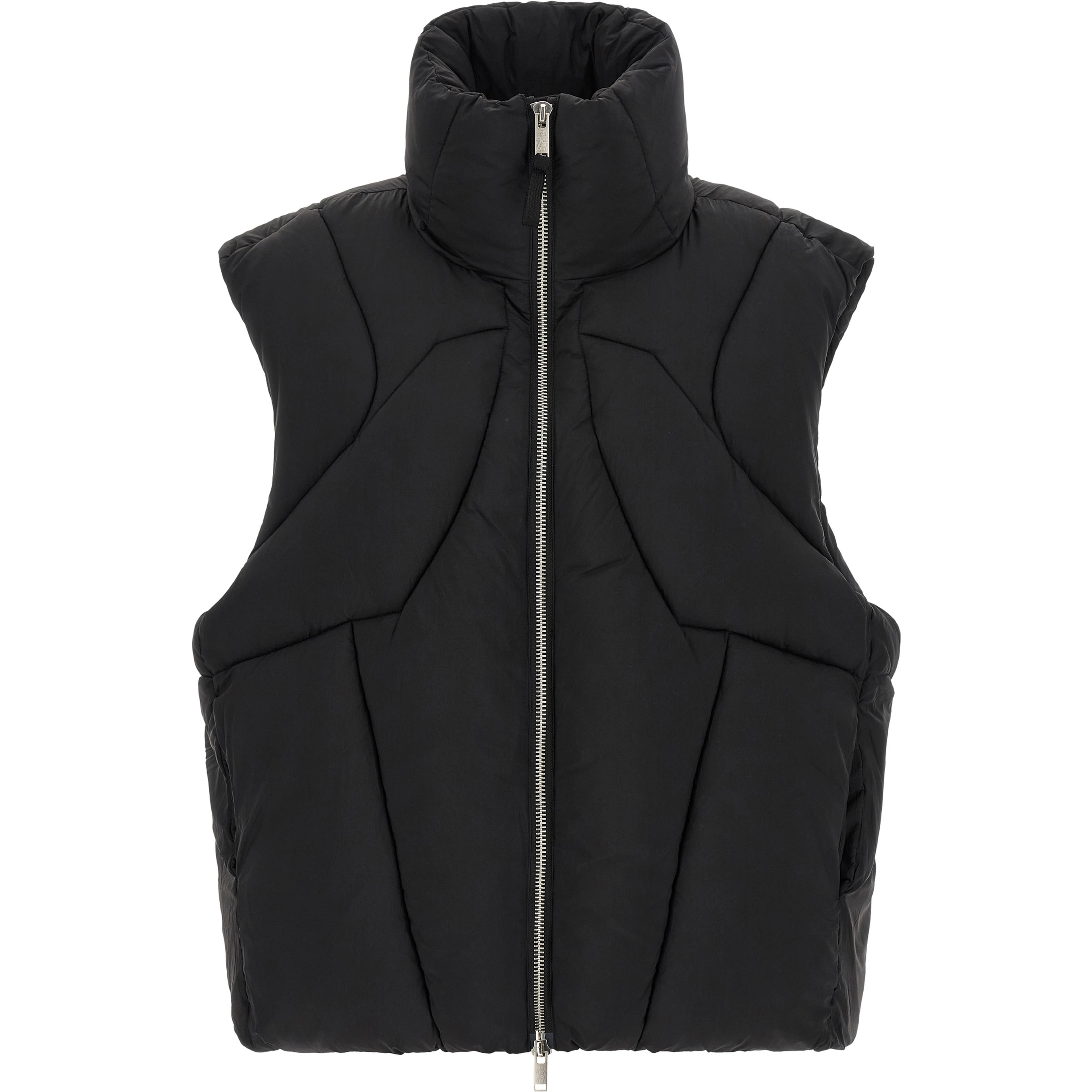 Black Nylon Sleeveless Jacket