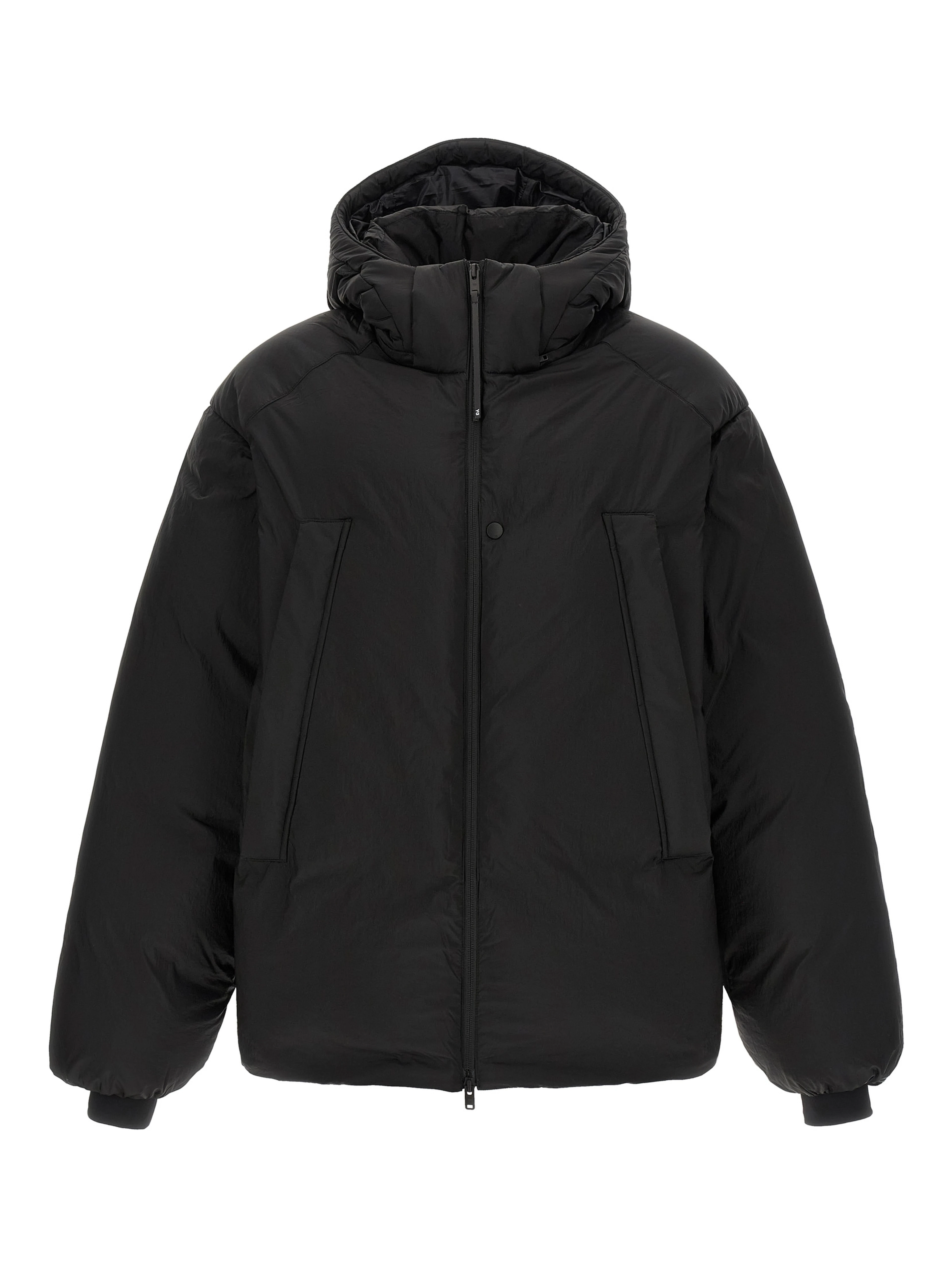 Black Recycled Polyamide Full-Length Jacket