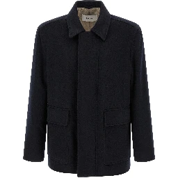 Blue Cashmere Full-Length Jacket