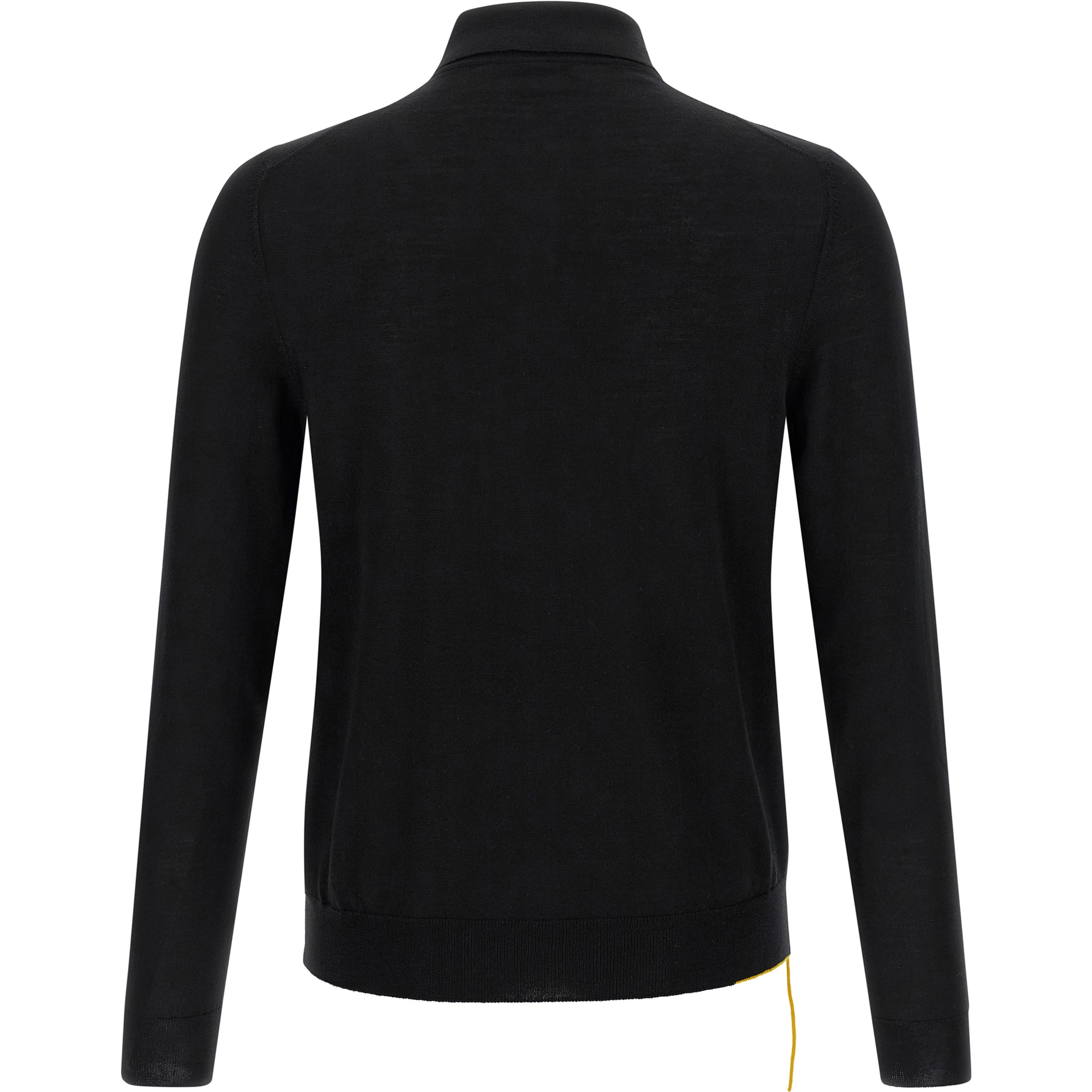 Black Virgin Wool Polo Shirt