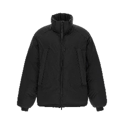 Black Recycled Polyamide Full-Length Jacket