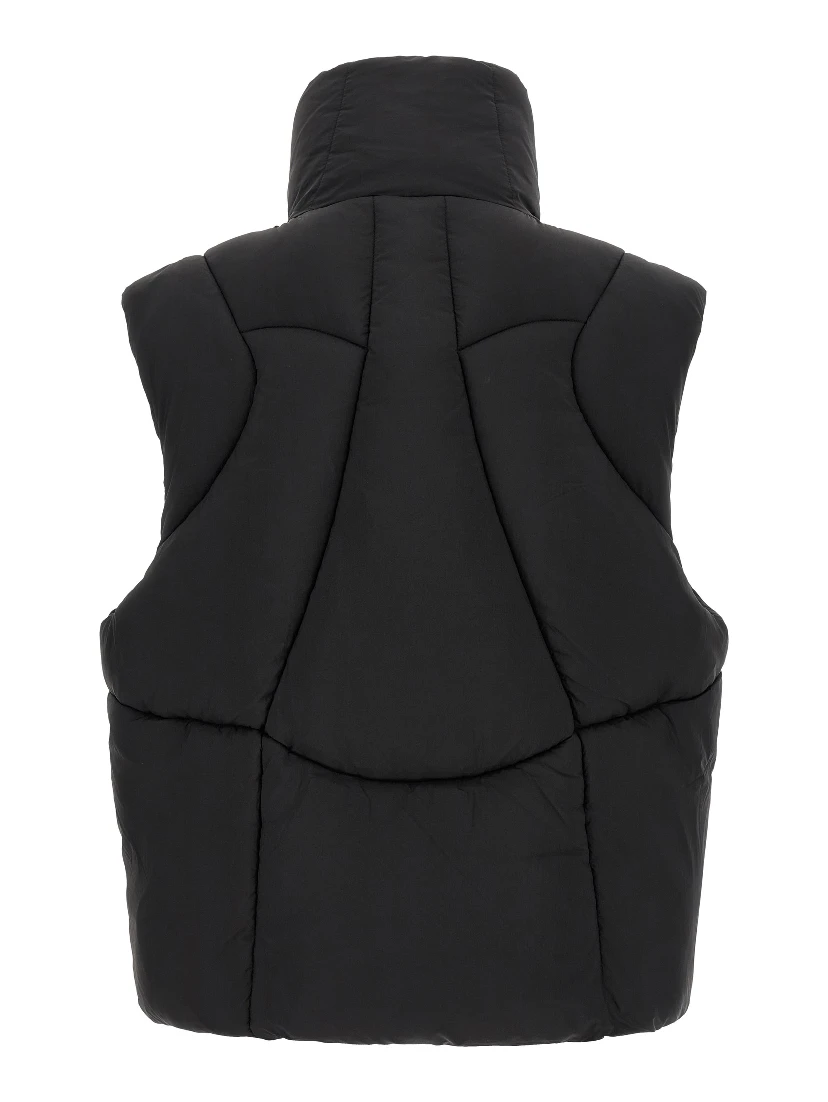 Black Nylon Sleeveless Jacket