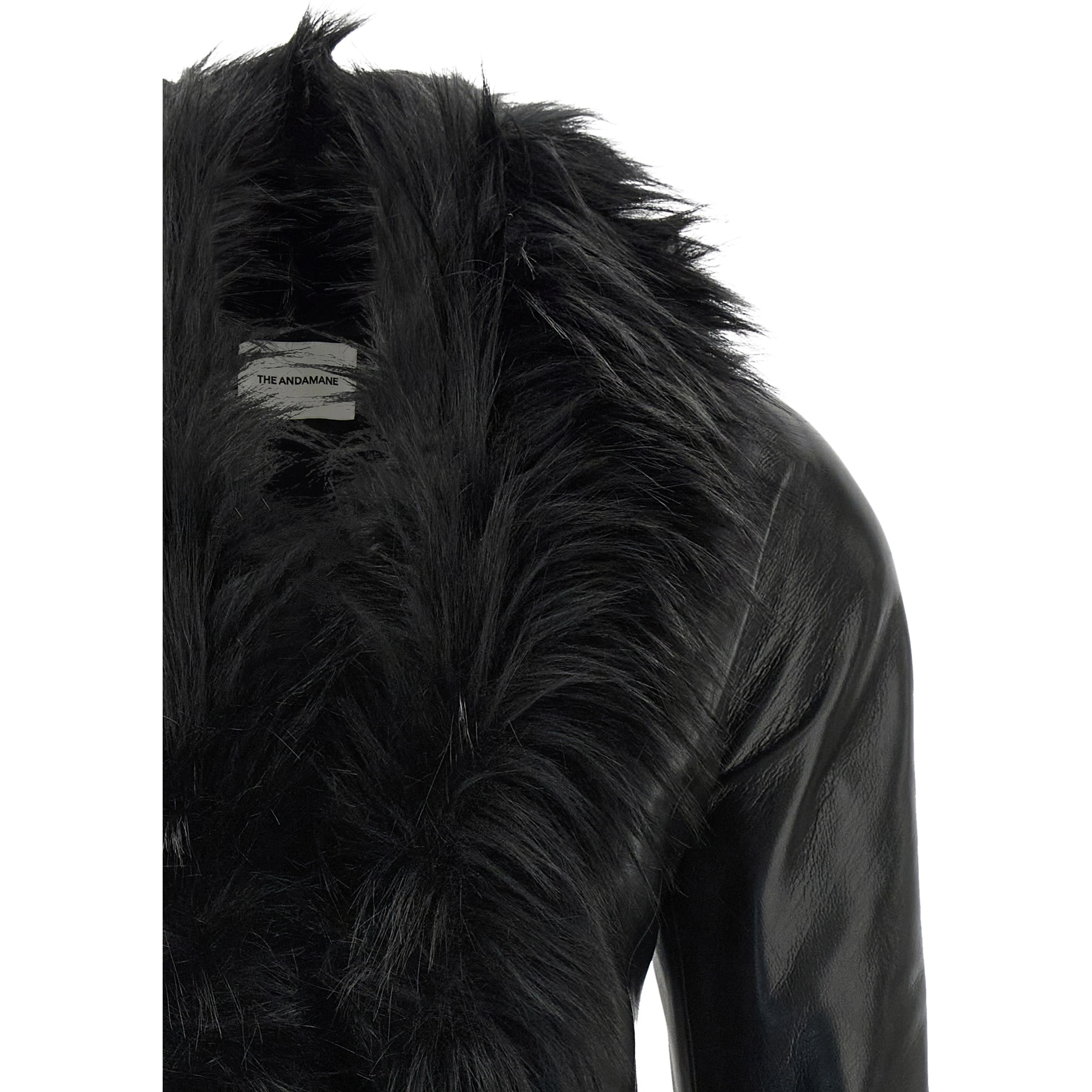 Black Polyester Leather Jacket