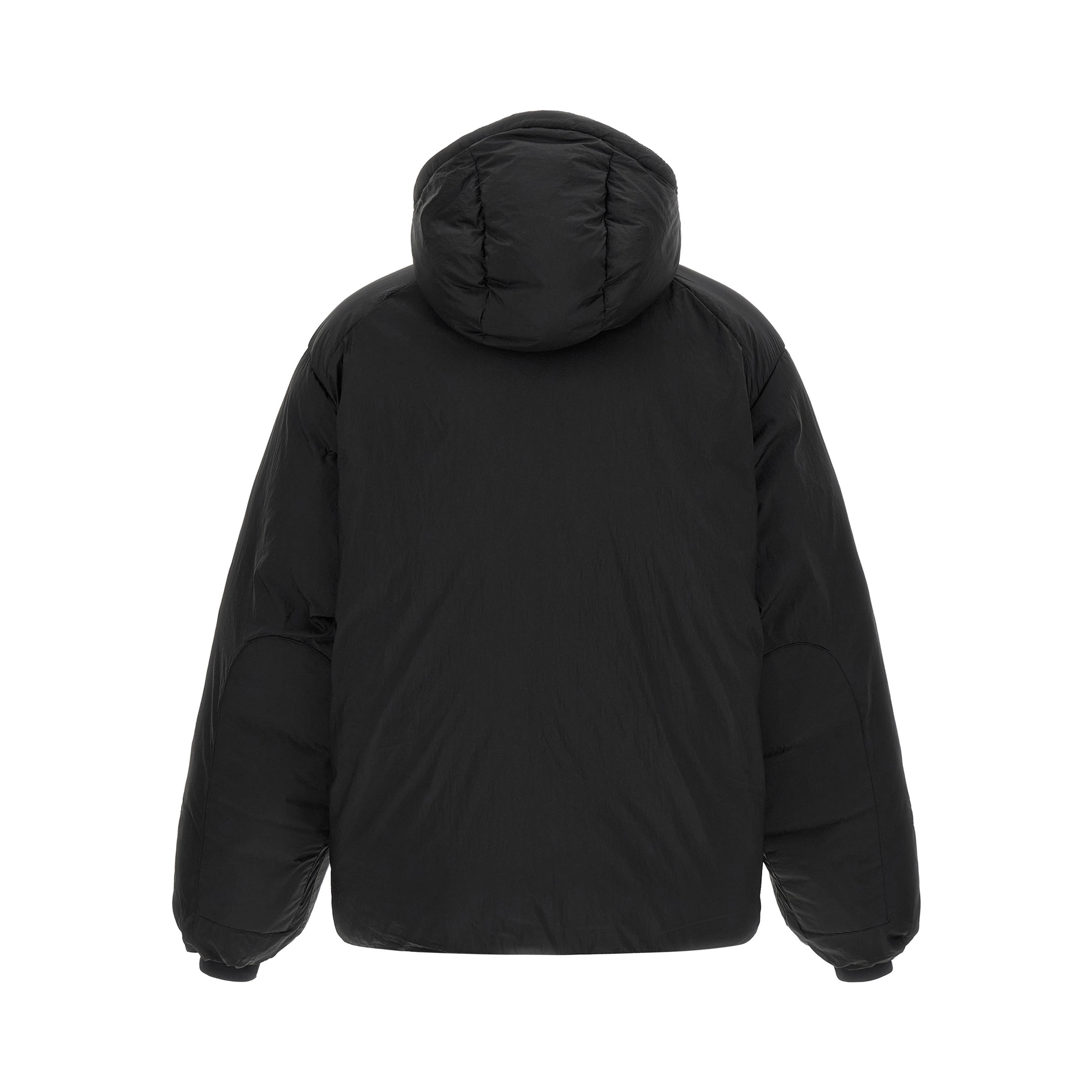 Black Recycled Polyamide Full-Length Jacket
