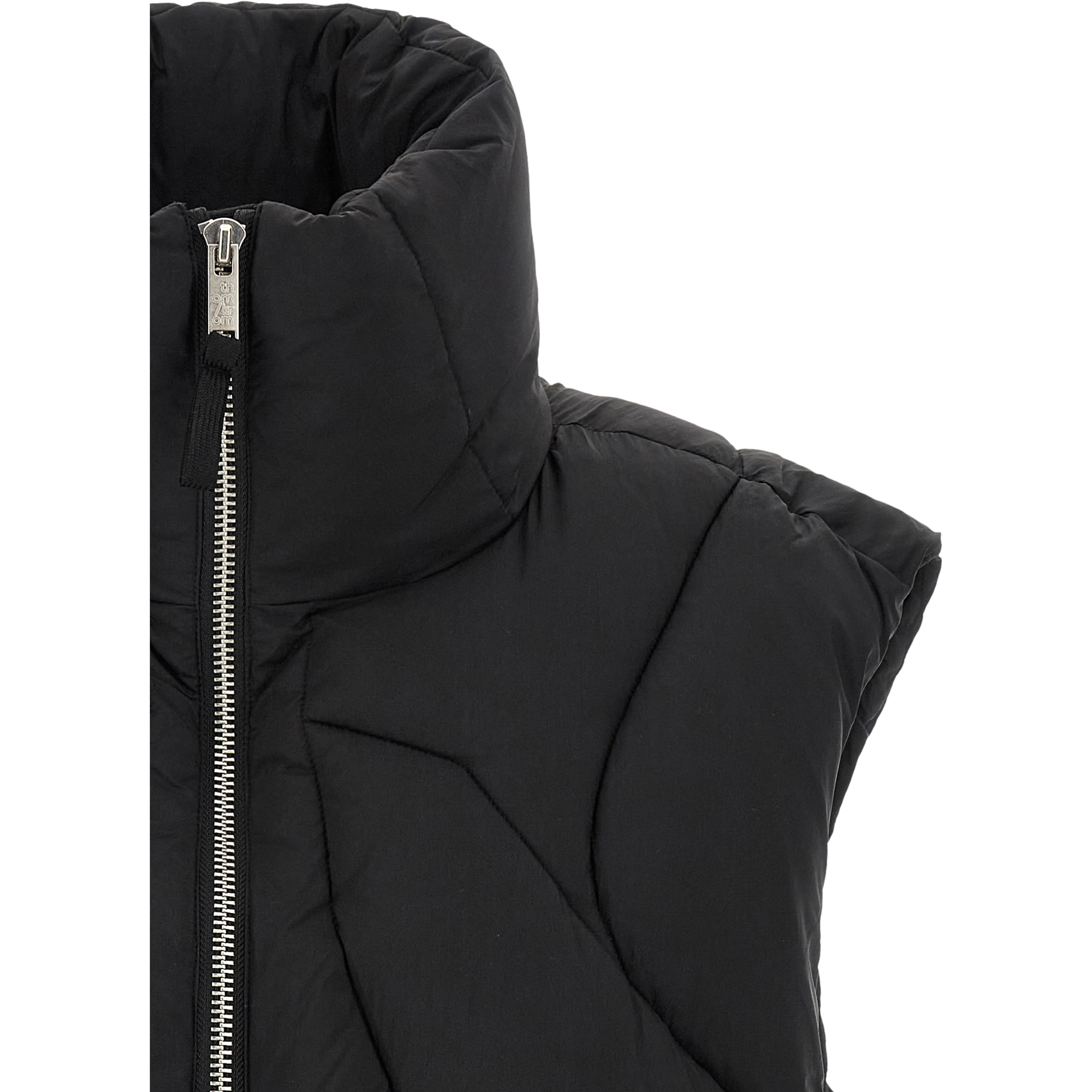 Black Nylon Sleeveless Jacket