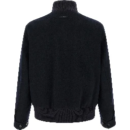 Blue Virgin Wool Full-Length Jacket