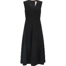 Black Wool Midi Dress