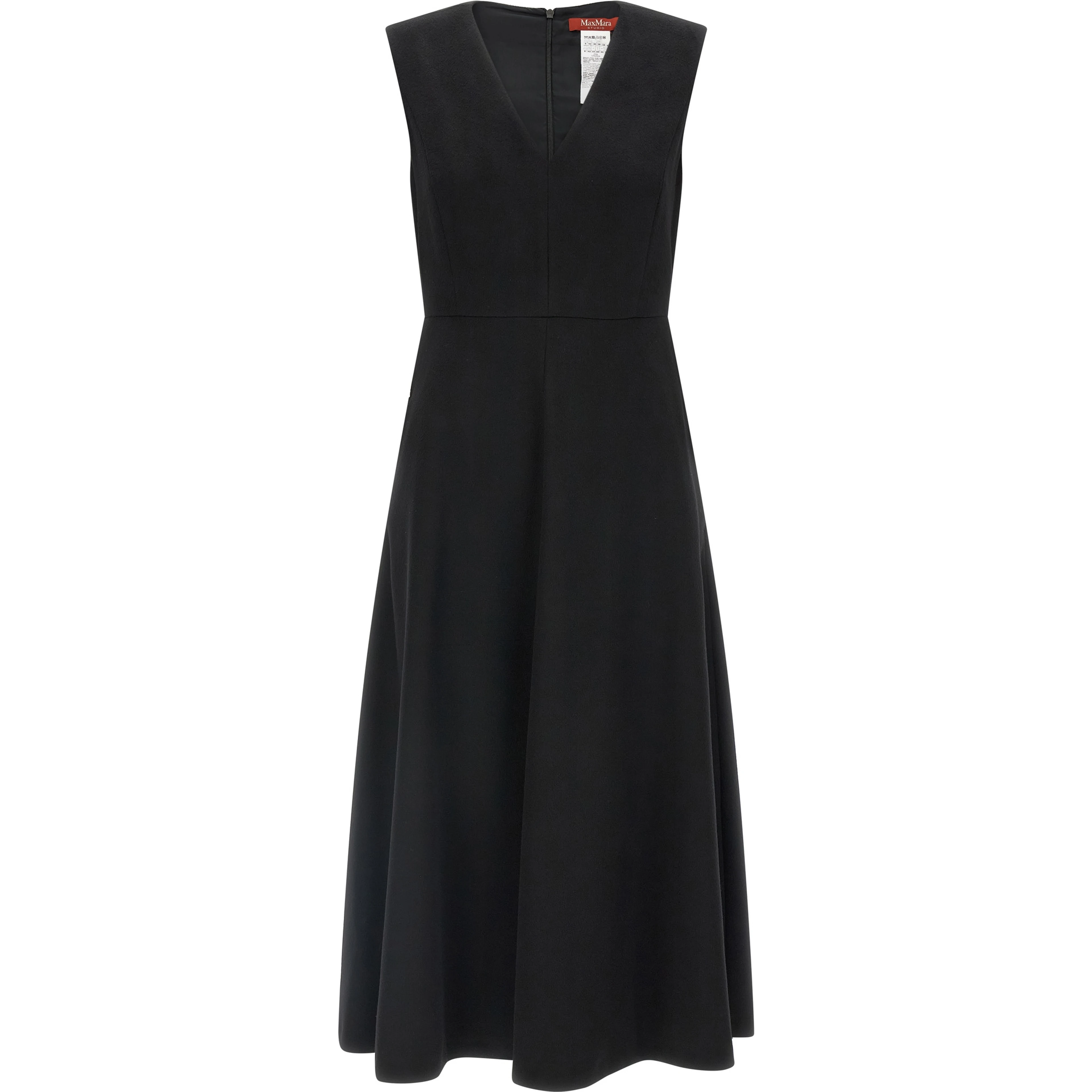 Black Wool Midi Dress