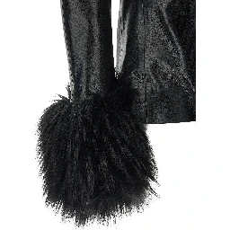 Black Polyester Leather Jacket