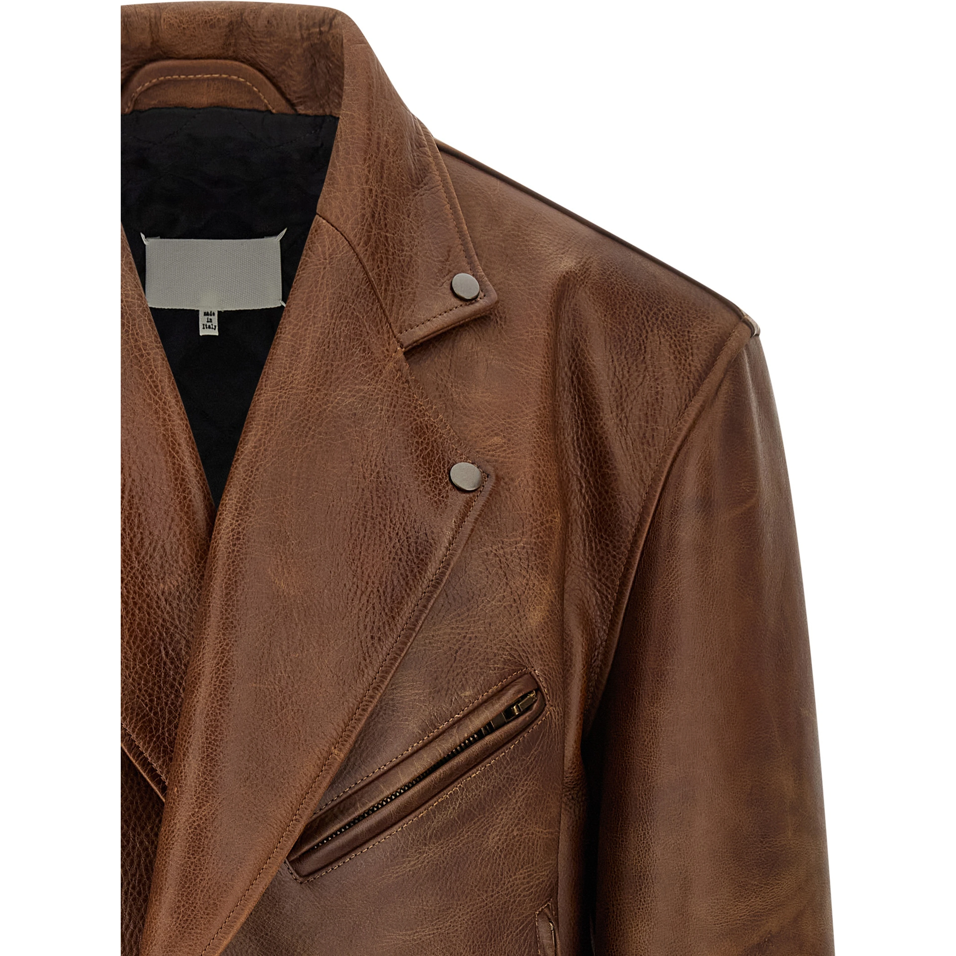 Brown Calfskin Leather Jacket