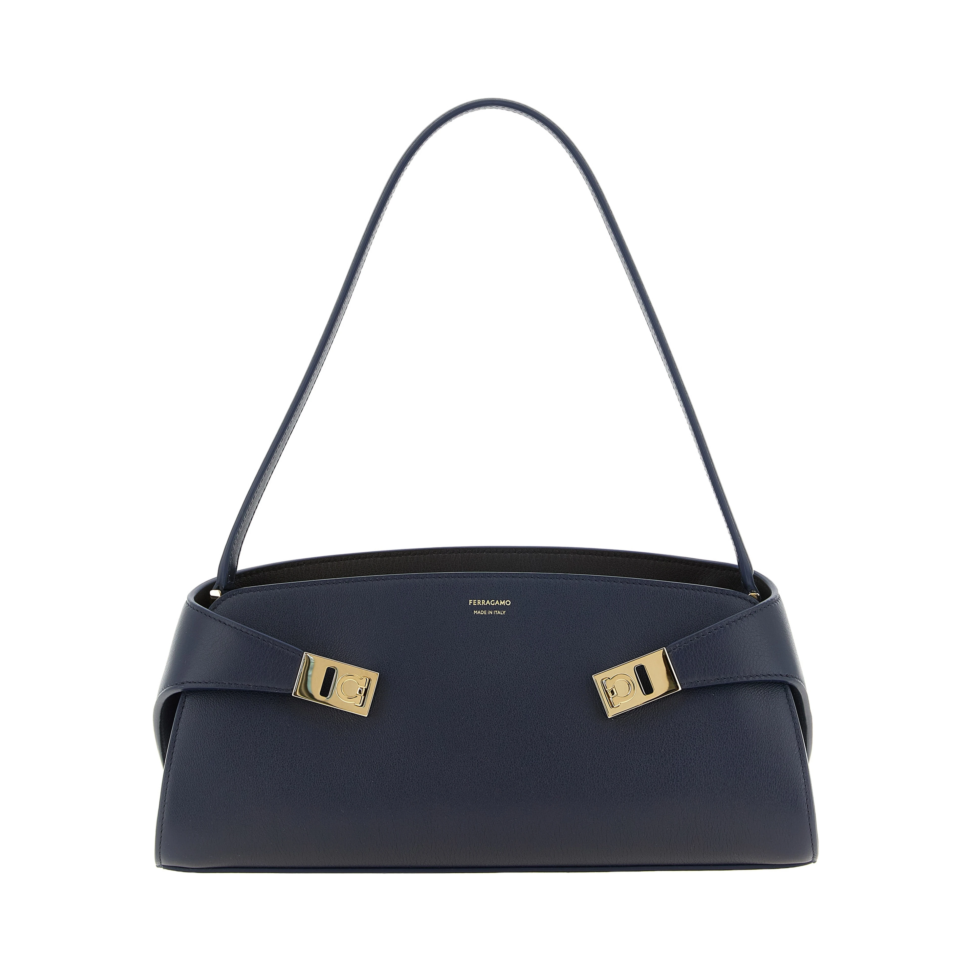 Blue Calfskin Shoulder Bag