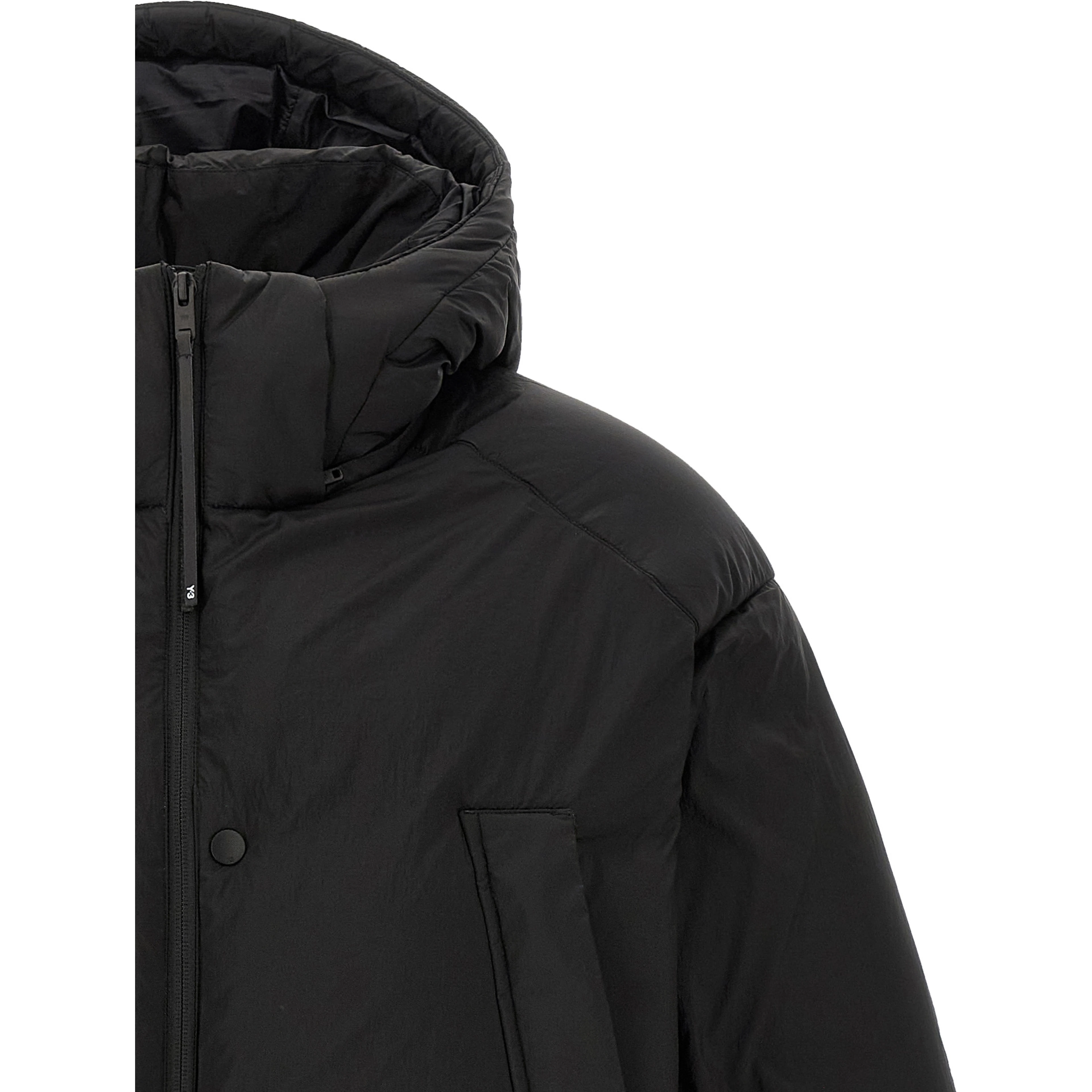 Black Recycled Polyamide Full-Length Jacket