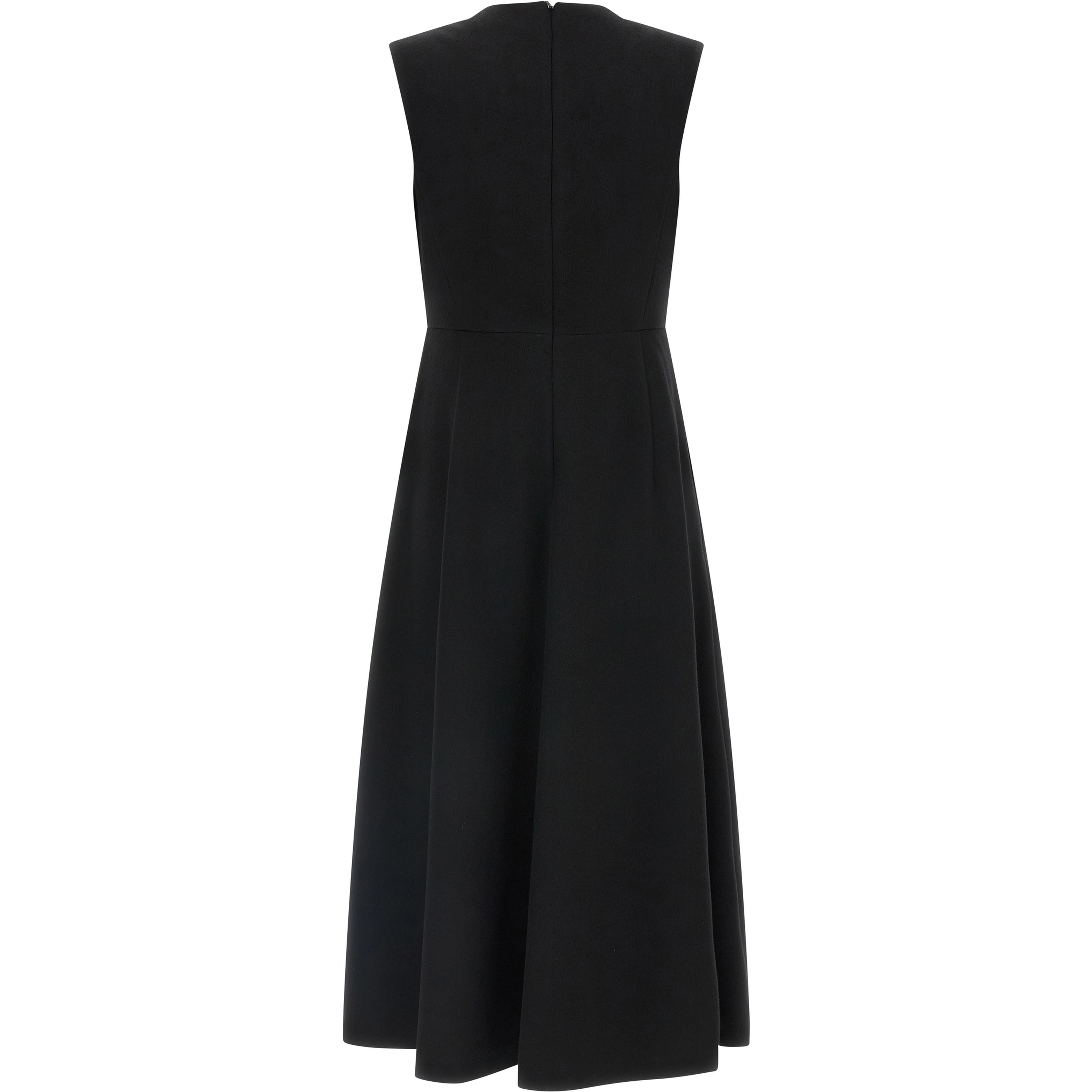Black Wool Midi Dress