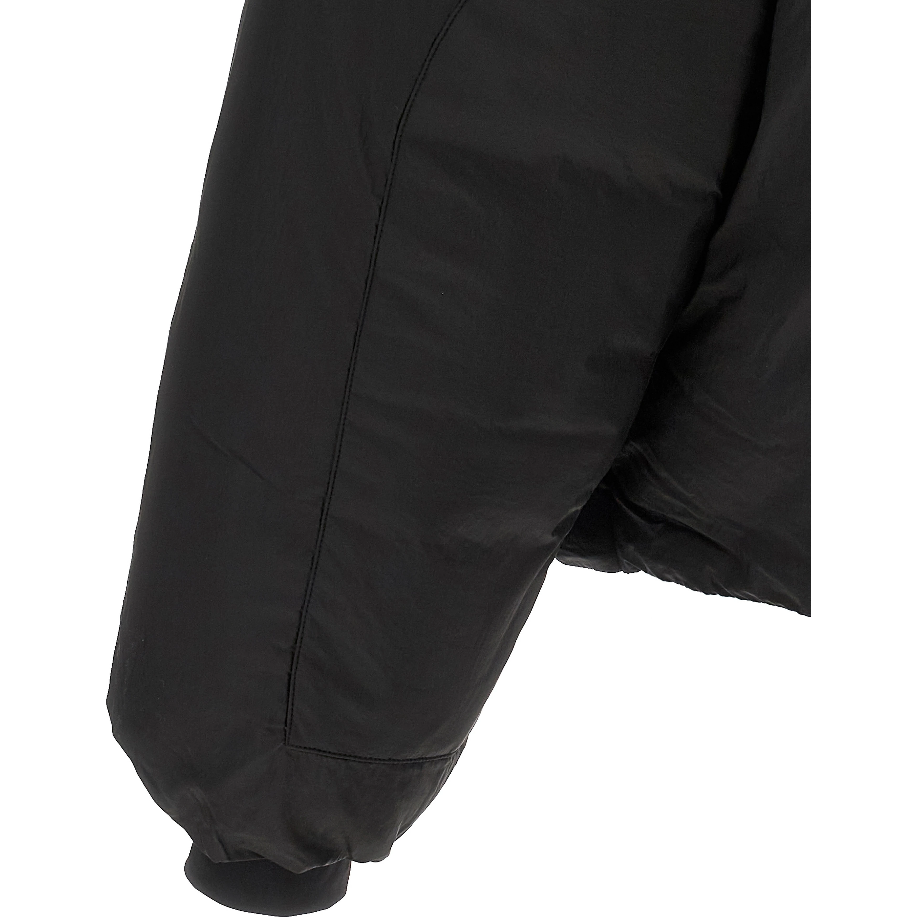 Black Recycled Polyamide Full-Length Jacket