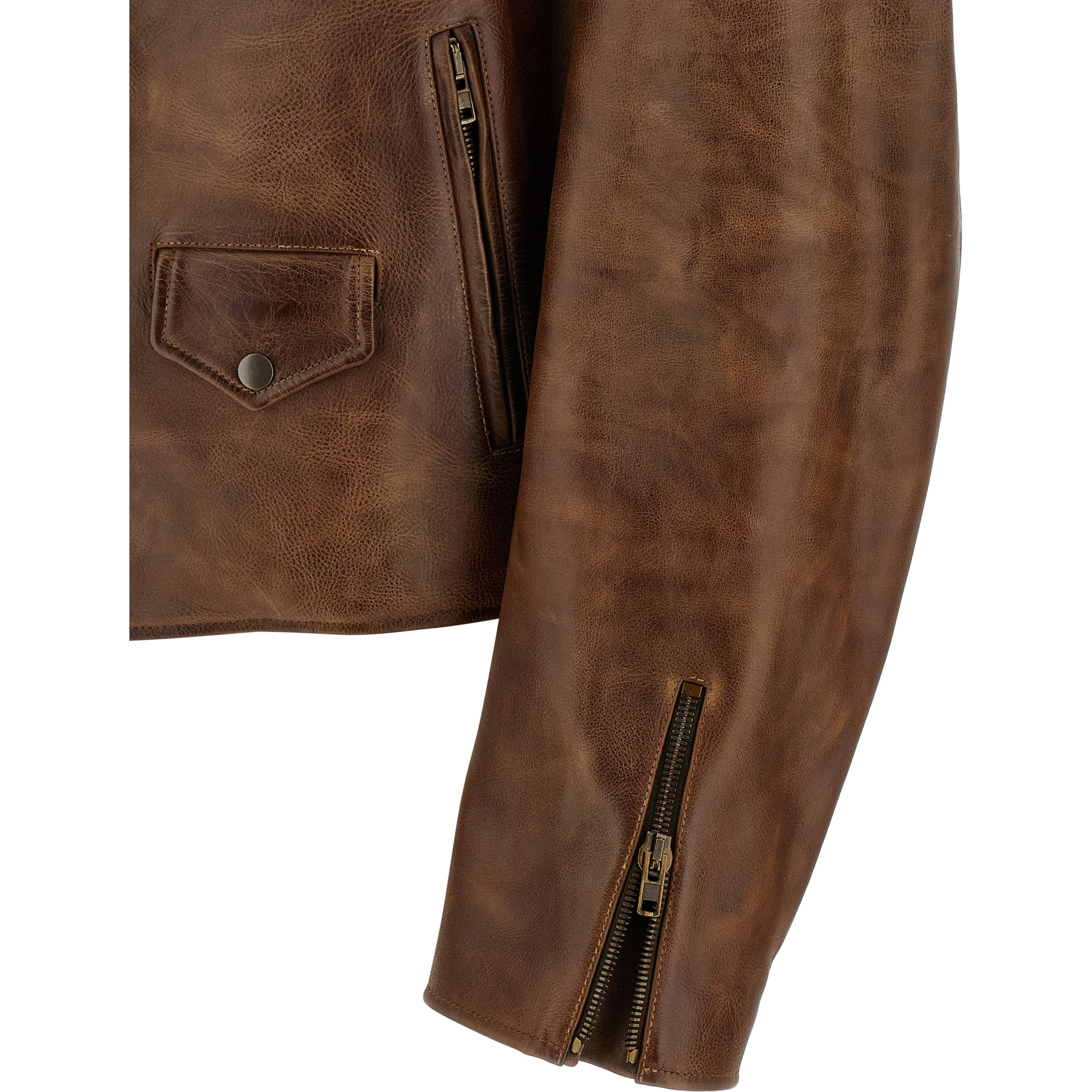 Brown Calfskin Leather Jacket