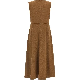 Brown Wool Midi Dress