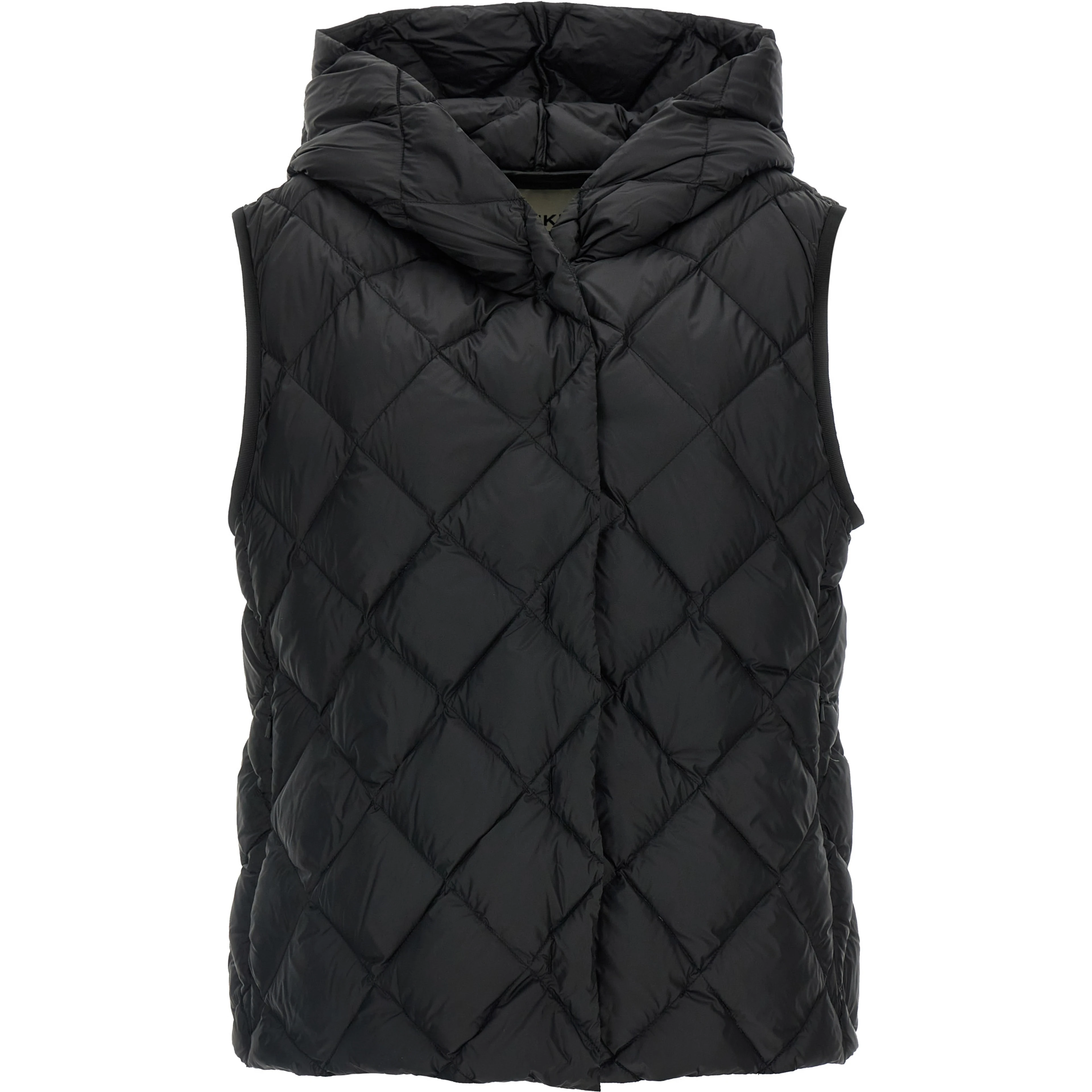 Black Polyester Sleeveless Jacket