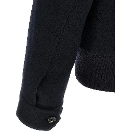 Blue Virgin Wool Full-Length Jacket