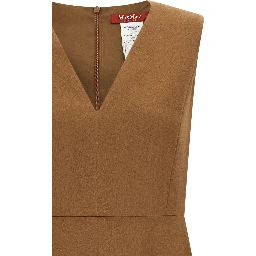 Brown Wool Midi Dress