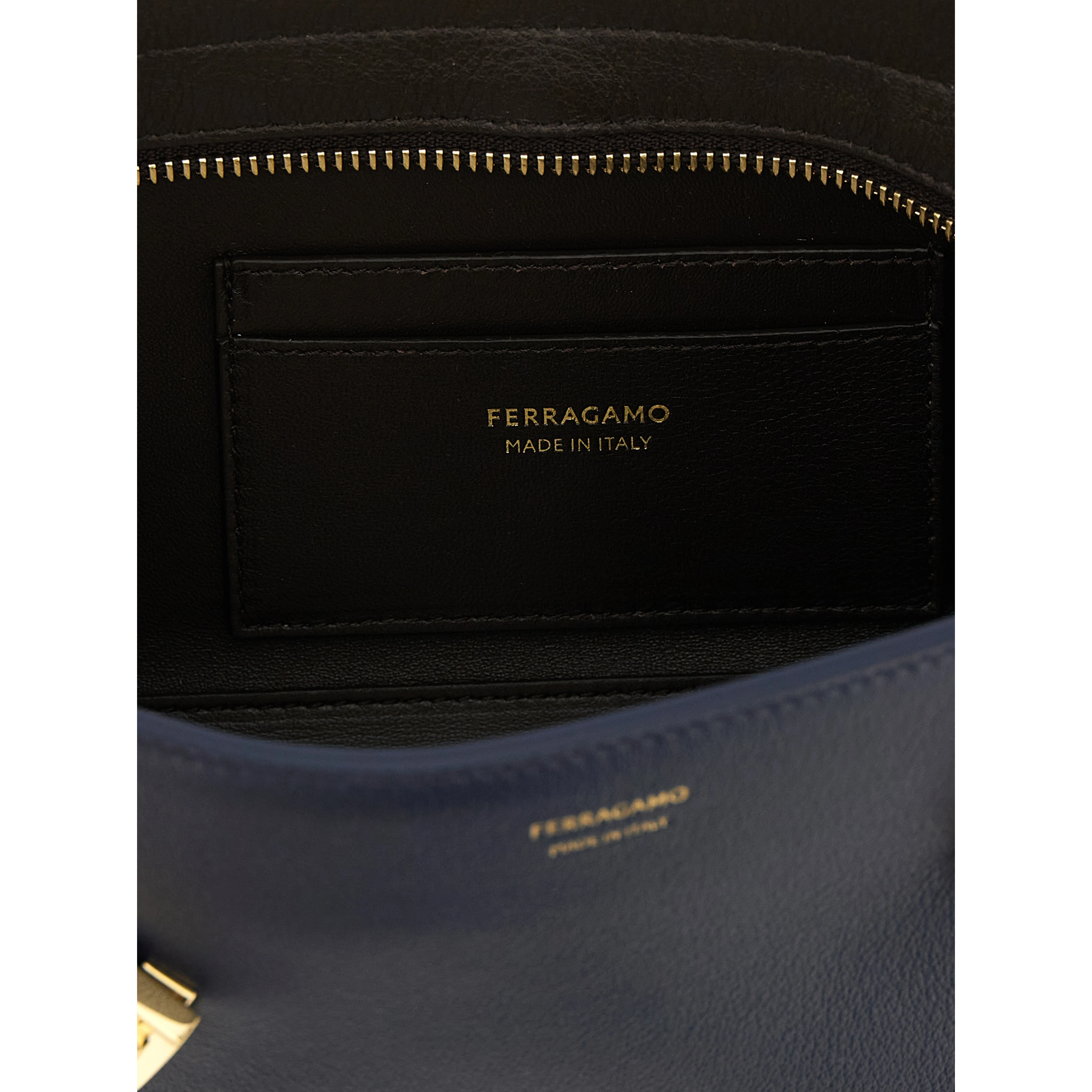 Blue Calfskin Shoulder Bag
